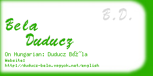 bela duducz business card